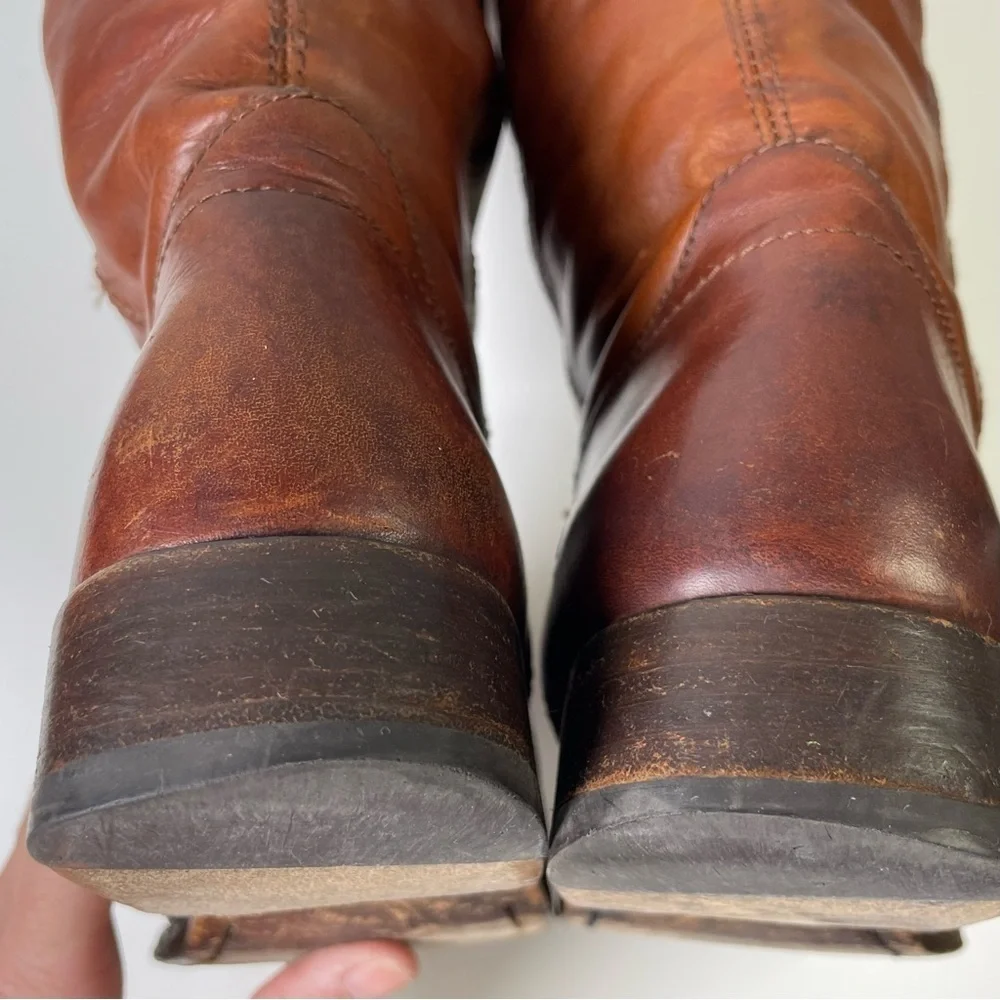 Frye Melissa Button Riding Boot Cognac Brown Women’s Size 7.5B Western Country - Picture 9 of 16